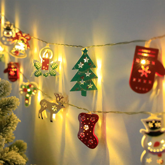 2023 Christmas LED Light String Santa Claus Elk Snowman Xmas Ornament String Light Christmas Decorations 2023 New Year Navidad Gift