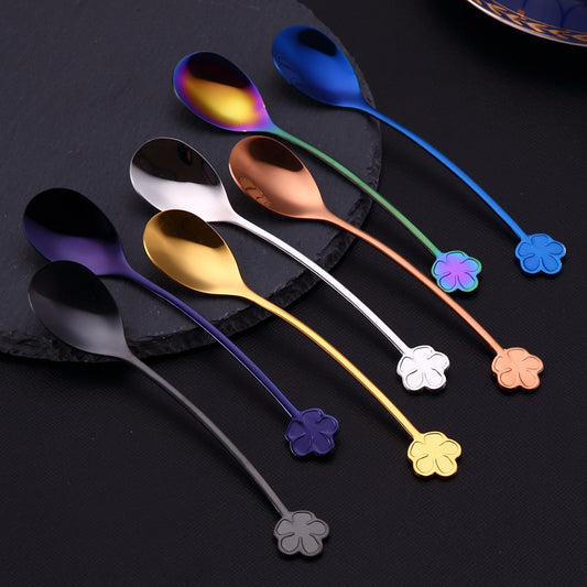 304 Stainless Steel Spoon Gold Plated Dessert Spoon Coffee Stir Spoon Stainless Steel Ice Bar Spoon
