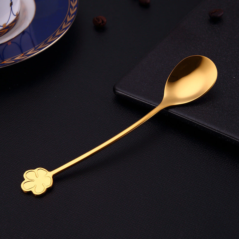 304 Stainless Steel Spoon Gold Plated Dessert Spoon Coffee Stir Spoon Stainless Steel Ice Bar Spoon