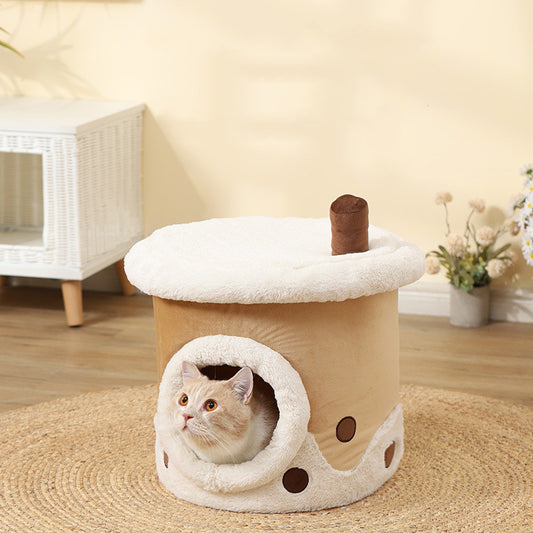 Cartoon Dual-purpose Milk Tea Cup Cat Litter Fully Enclosed