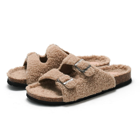 Women's Casual Beach Shoes Warm Buckle Slippers