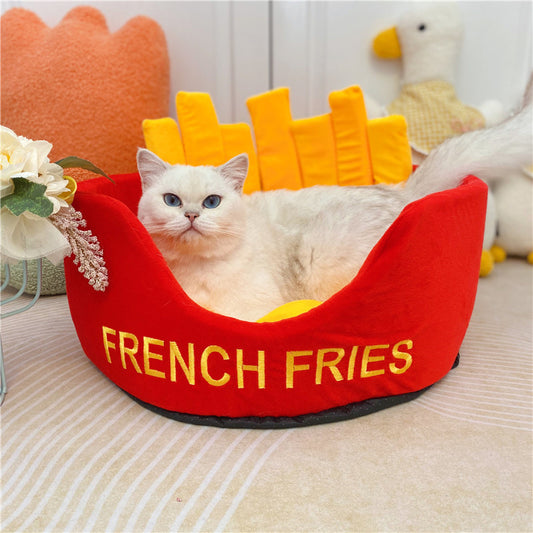 Burger Fries Styling Fully Enclosed Pet Litter Cat Supplies