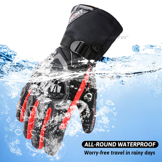 Winter Motorcycle Riding Touch Screen Waterproof Warm Electric Car Long Windproof Gloves