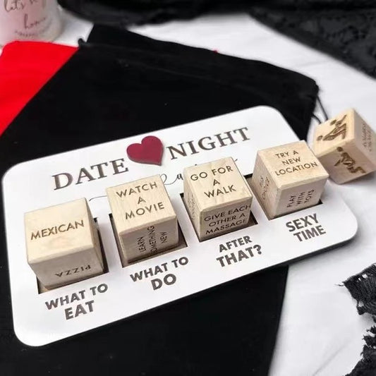 Wooden Date Night Dice Modern Minimalist